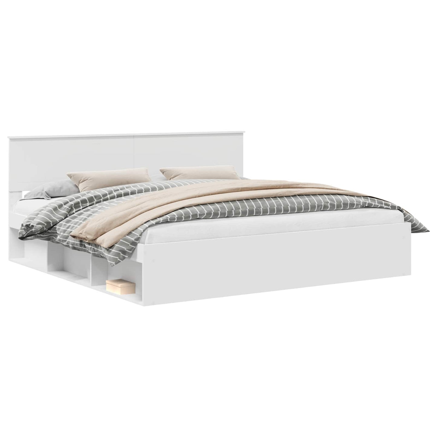 vidaXL Σκελετός Κρεβατιού Λευκό 200 x 200 cm Στερεά ξυλεία πεύκου