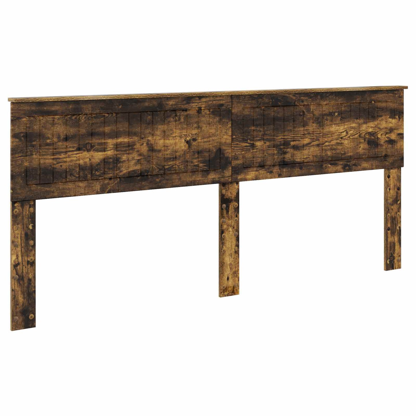 vidaXL Σκελετός Κρεβατιού με κεφαλάρι Καπνιστό Δρύς 200 x 200 cm