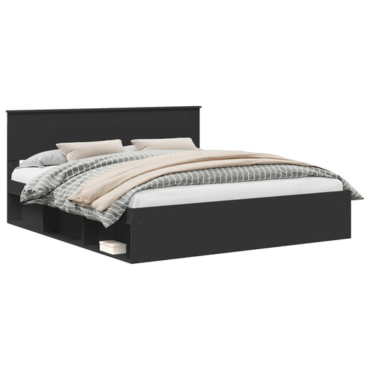 vidaXL Σκελετός Κρεβατιού Μαύρο 180 x 200 cm Στερεά ξυλεία πεύκου