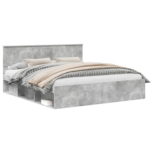 vidaXL Σκελετός Κρεβατιού Σκυρόδεμα 180 x 200 cm Στερεά ξυλεία πεύκου