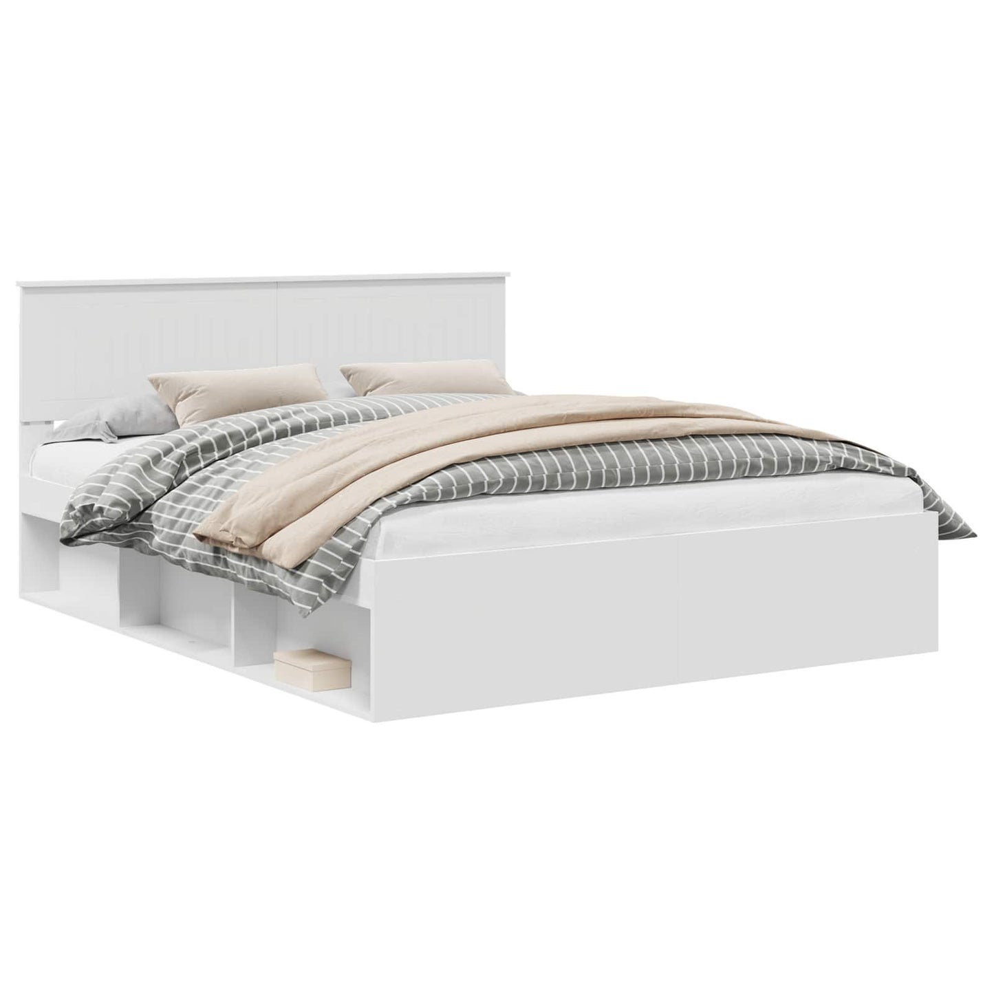 vidaXL Σκελετός Κρεβατιού Λευκό 160 x 200 cm Στερεά ξυλεία πεύκου