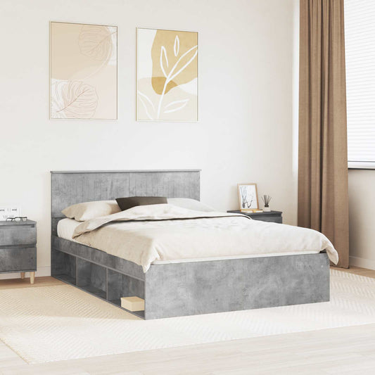 vidaXL Σκελετός Κρεβατιού Σκυρόδεμα 140 x 200 cm Στερεά ξυλεία πεύκου
