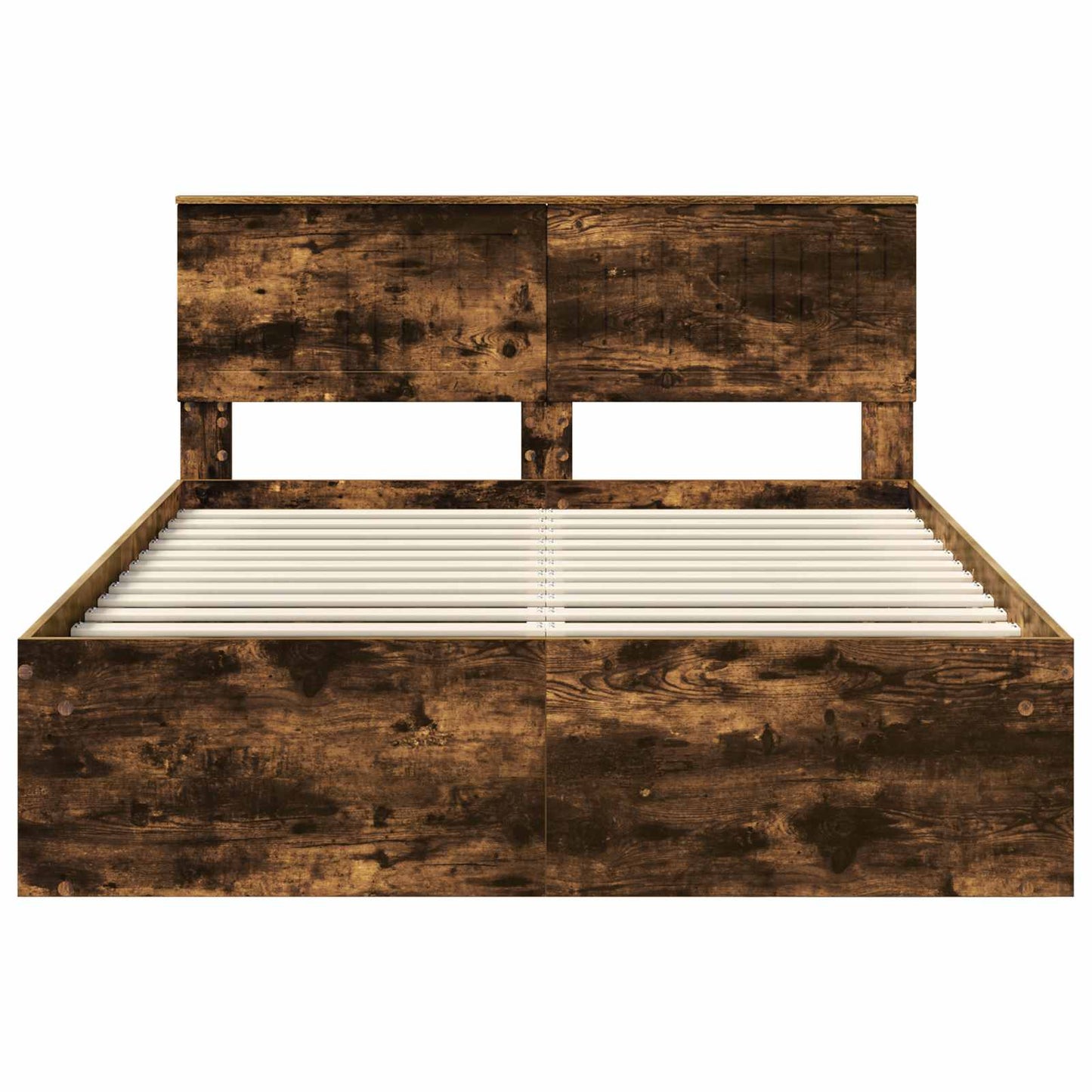 vidaXL Σκελετός Κρεβατιού Καπνιστό Δρύς 140 x 200 cm