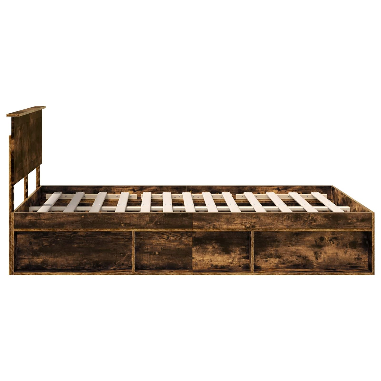 vidaXL Σκελετός Κρεβατιού Καπνιστό Δρύς 140 x 200 cm