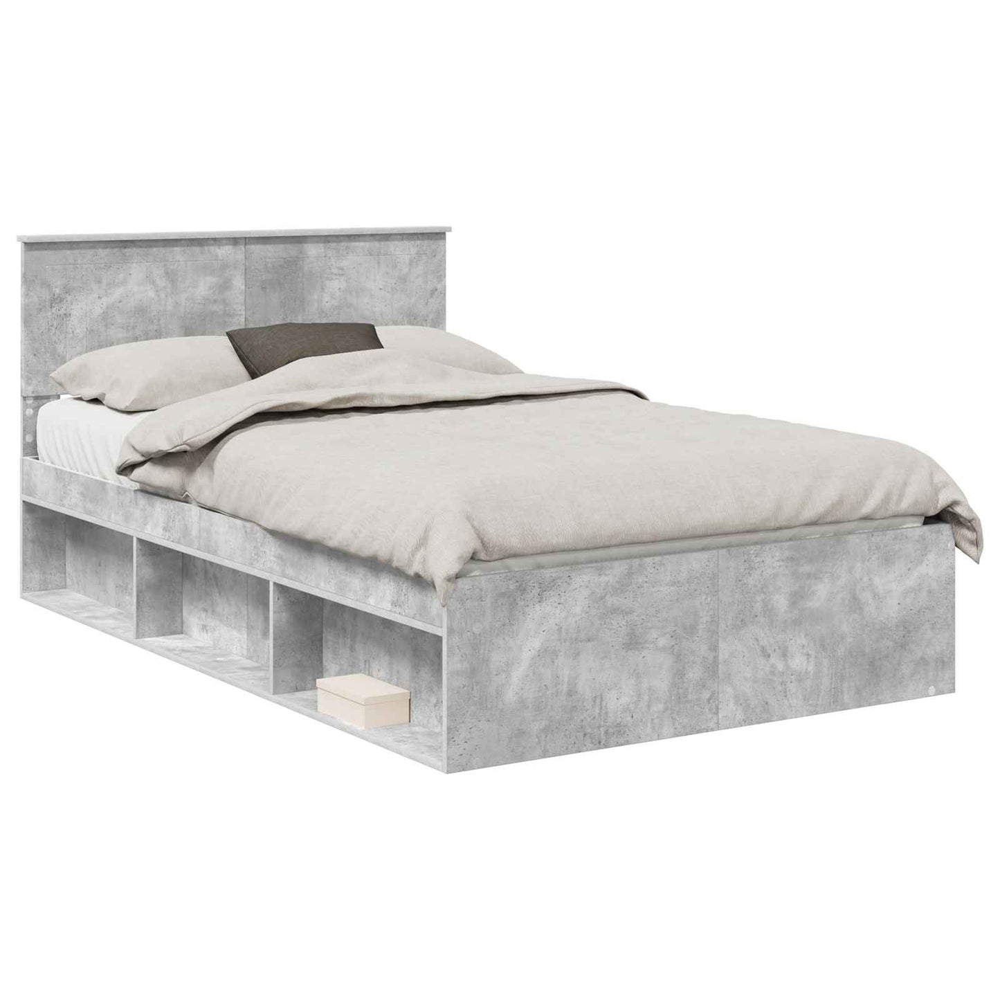 vidaXL Σκελετός Κρεβατιού Σκυρόδεμα 120 x 200 cm Στερεά ξυλεία πεύκου