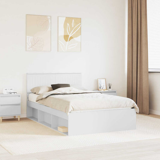 vidaXL Σκελετός Κρεβατιού Λευκό 120 x 190 cm Στερεά ξυλεία πεύκου