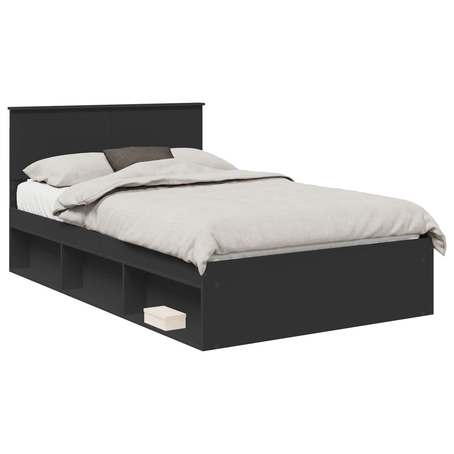 vidaXL Σκελετός Κρεβατιού Μαύρο 120 x 190 cm Στερεά ξυλεία πεύκου