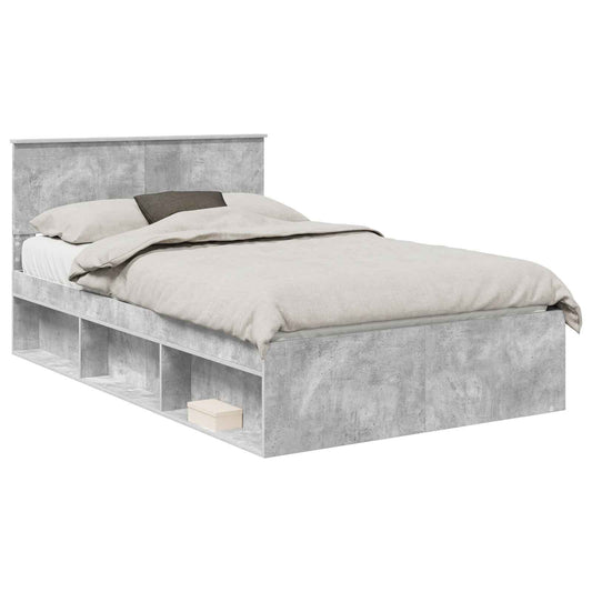 vidaXL Σκελετός Κρεβατιού Σκυρόδεμα 120 x 190 cm Στερεά ξυλεία πεύκου