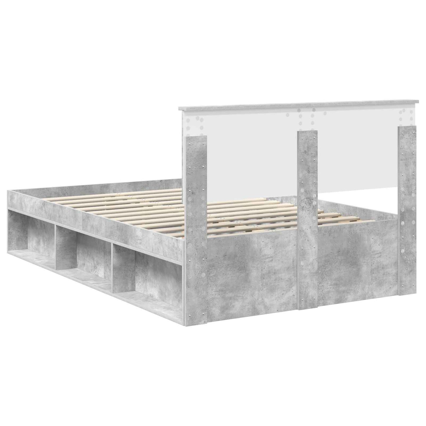vidaXL Σκελετός Κρεβατιού Σκυρόδεμα 120 x 190 cm Στερεά ξυλεία πεύκου