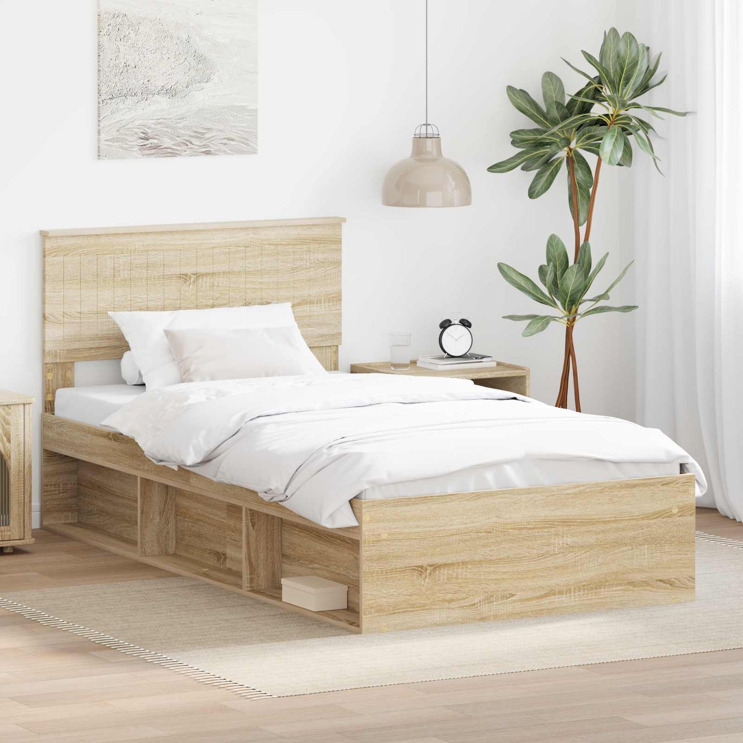 vidaXL Σκελετός Κρεβατιού Σονόμα 100 x 200 cm Στερεά ξυλεία πεύκου