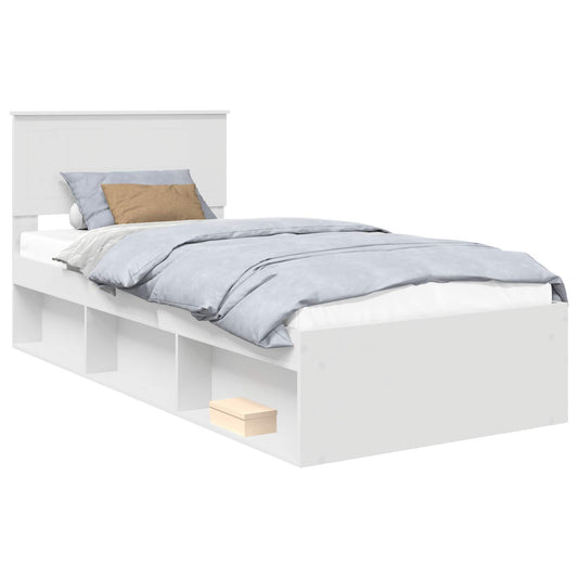 vidaXL Σκελετός Κρεβατιού Λευκό 90 x 200 cm Στερεά ξυλεία πεύκου