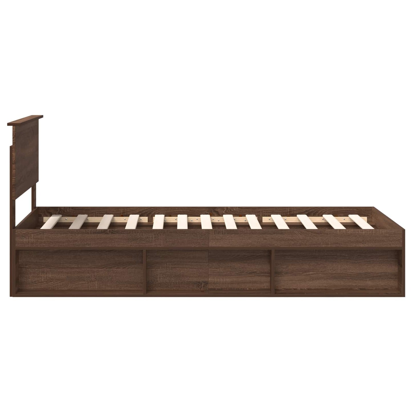 vidaXL Σκελετός Κρεβατιού Καφέ δρυς 90 x 200 cm Στερεά ξυλεία πεύκου