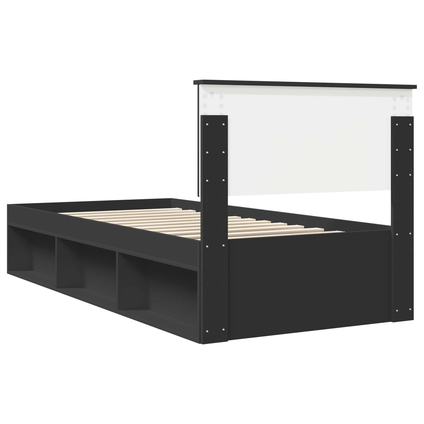 vidaXL Σκελετός Κρεβατιού Μαύρο 90 x 190 cm Στερεά ξυλεία πεύκου