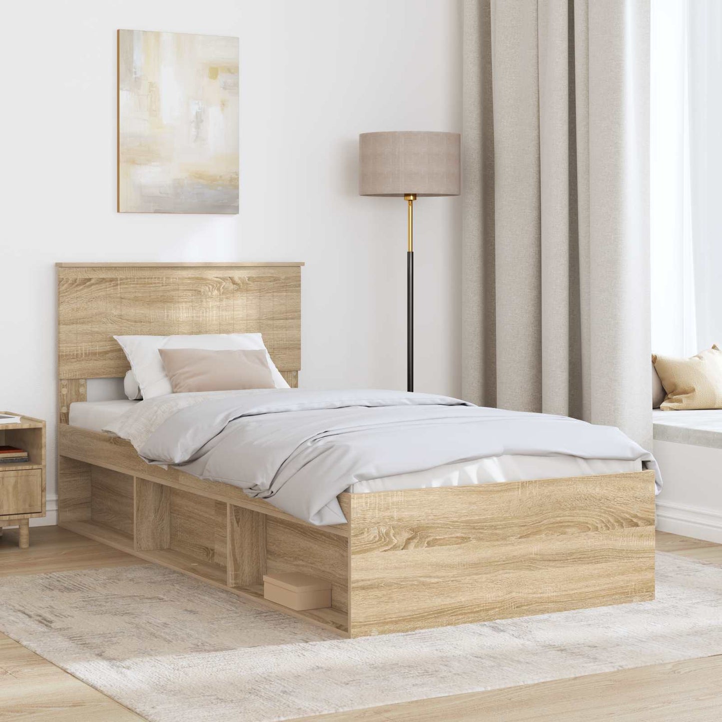 vidaXL Σκελετός Κρεβατιού Σονόμα 90 x 190 cm Στερεά ξυλεία πεύκου