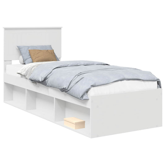 vidaXL Σκελετός Κρεβατιού Λευκό 75 x 190 cm Στερεά ξυλεία πεύκου