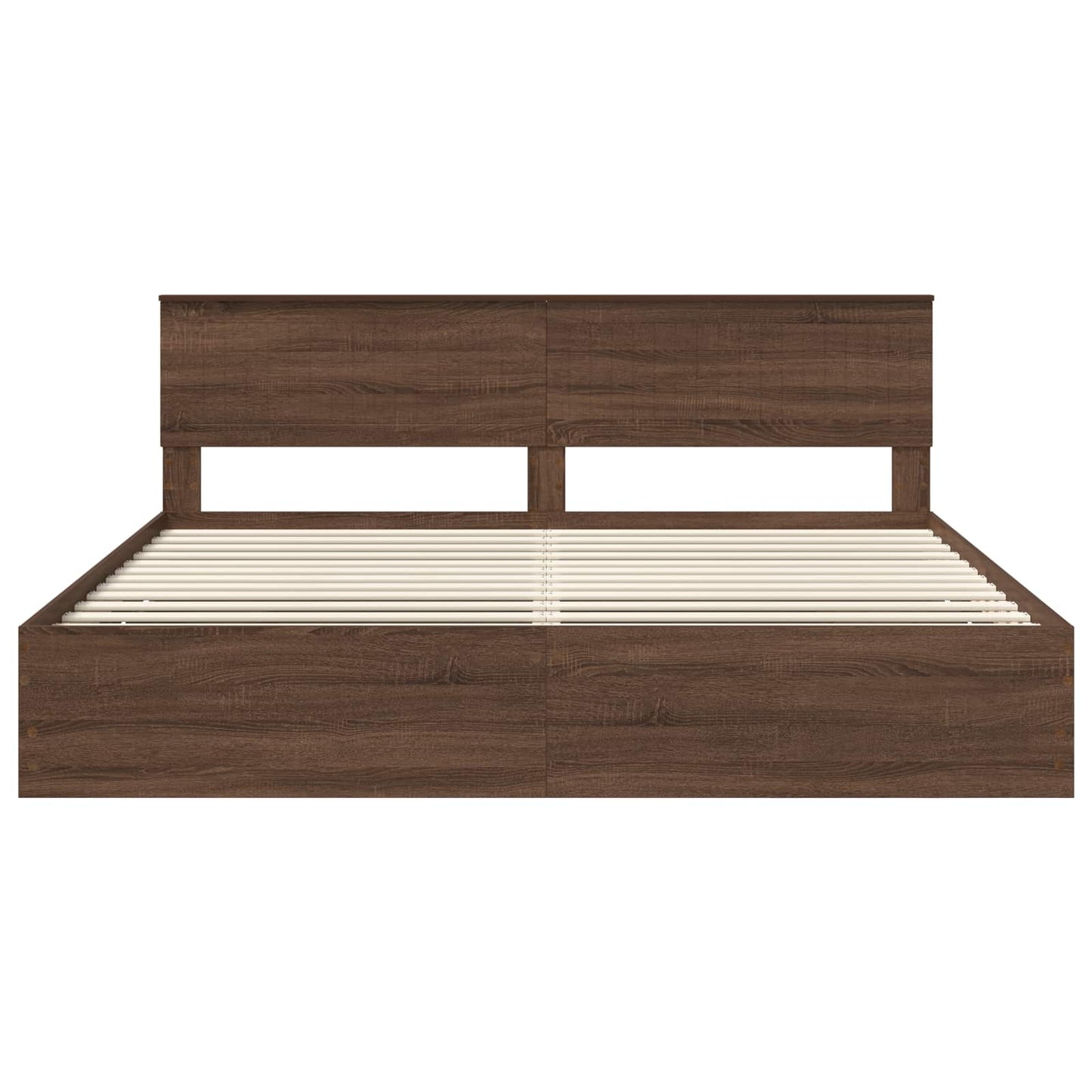 vidaXL Σκελετός Κρεβατιού Καφέ δρυς 200 x 200 cm Μηχανήματος Ξύλο