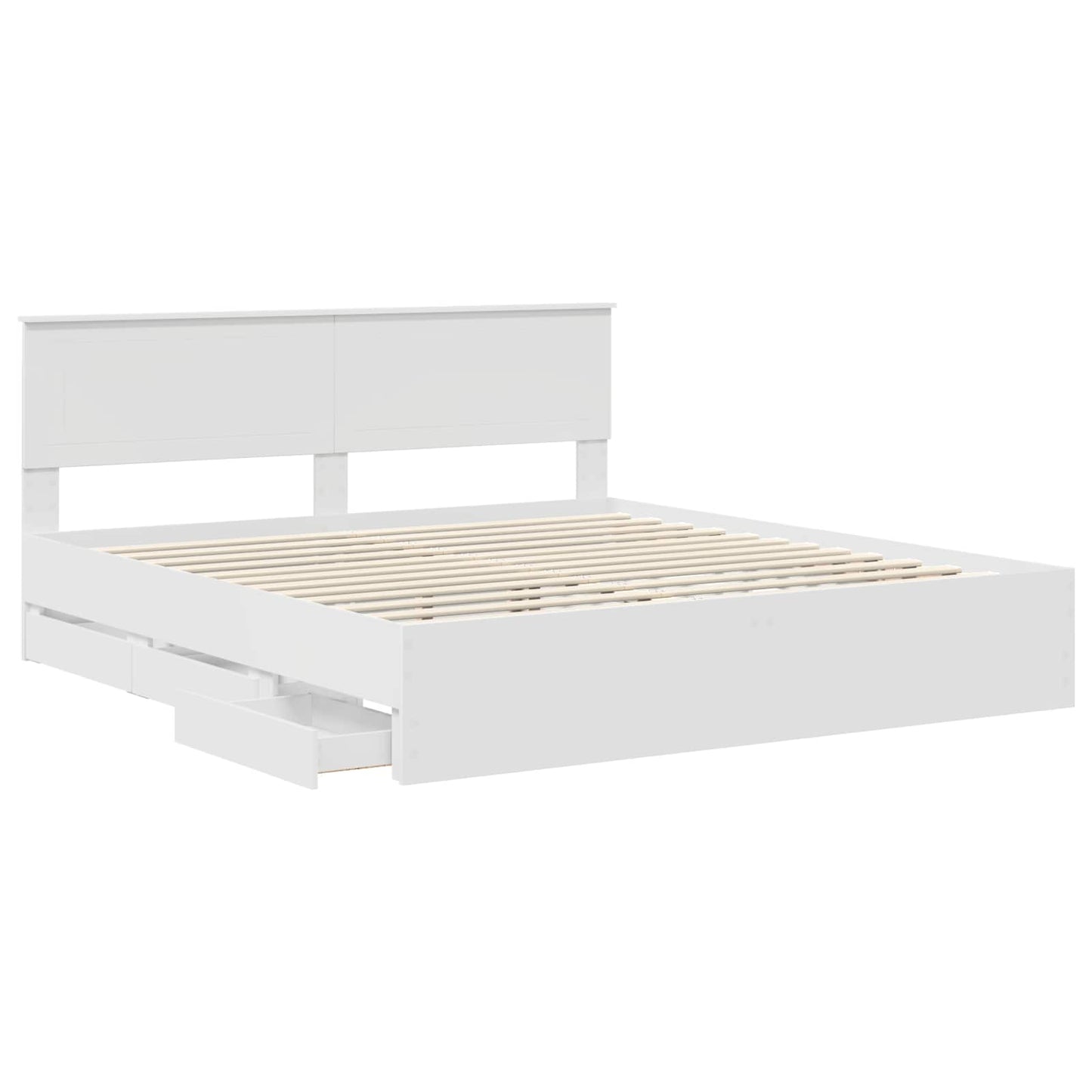 vidaXL Σκελετός Κρεβατιού Λευκό 180 x 200 cm Μηχανήματος Ξύλο