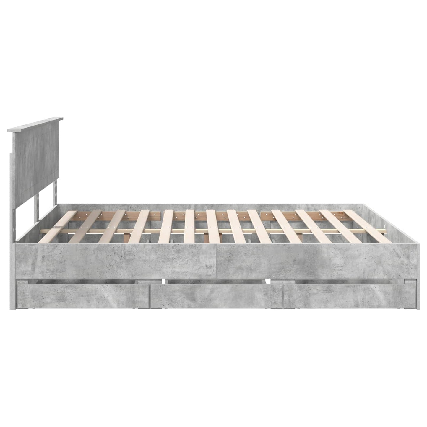 vidaXL Σκελετός Κρεβατιού Σκυρόδεμα Γκρι 180 x 200 cm Μηχανήματος Ξύλο