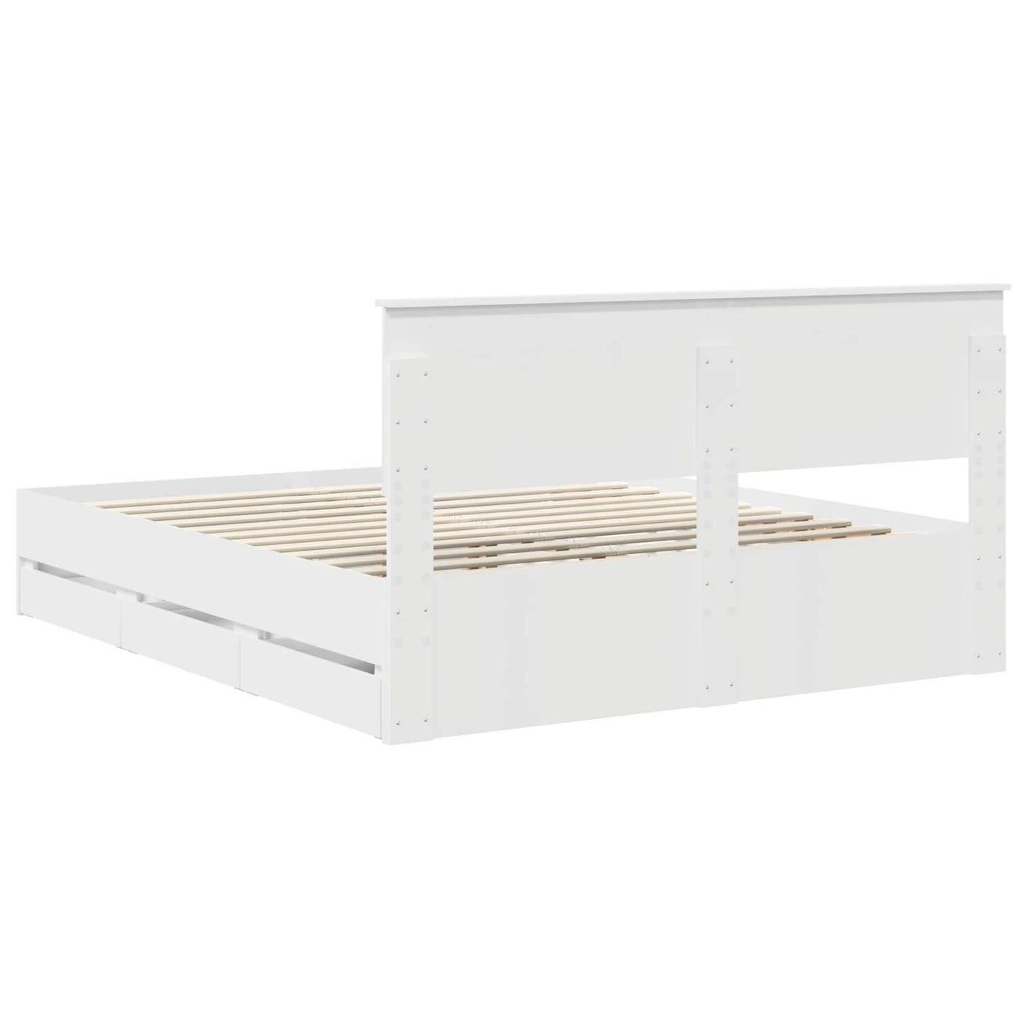 vidaXL Σκελετός Κρεβατιού Λευκό 160 x 200 cm Μηχανήματος Ξύλο