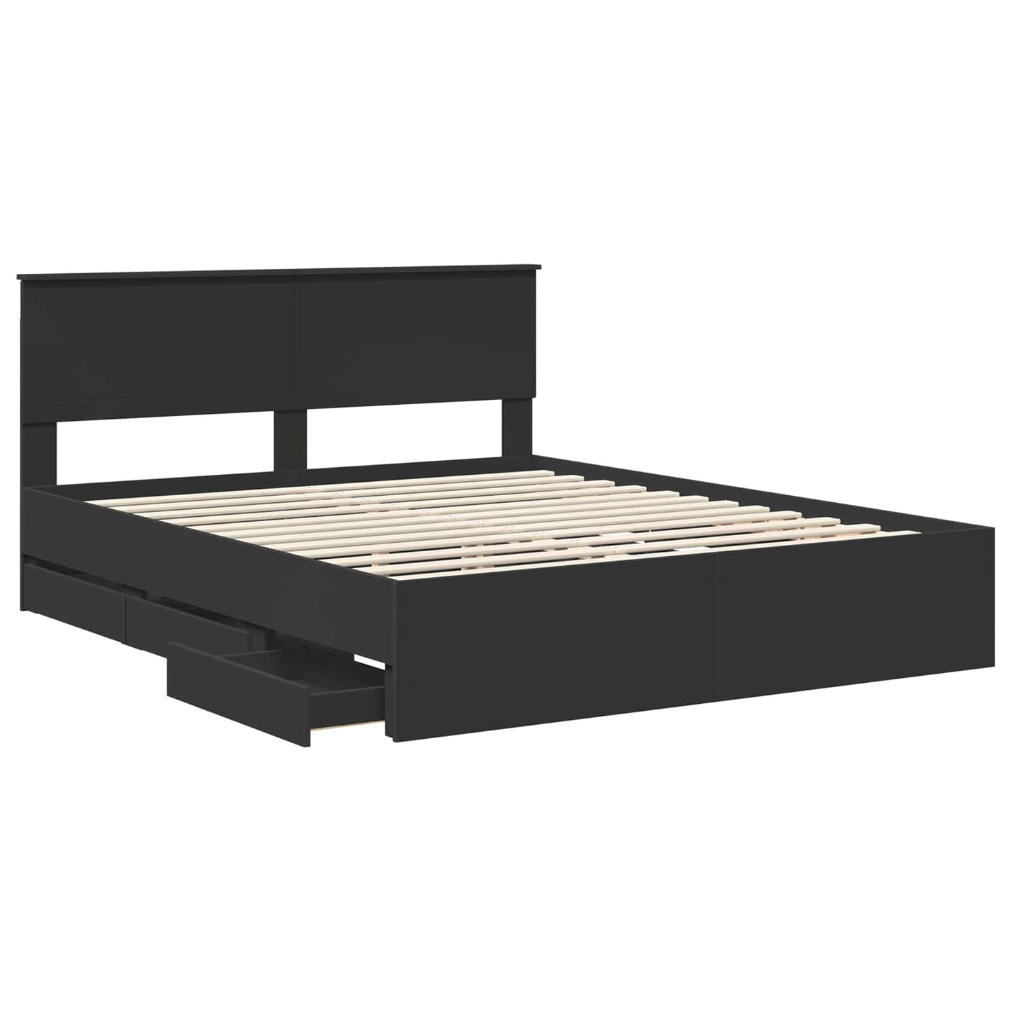 vidaXL Σκελετός Κρεβατιού Μαύρο 160 x 200 cm Μηχανήματος Ξύλο