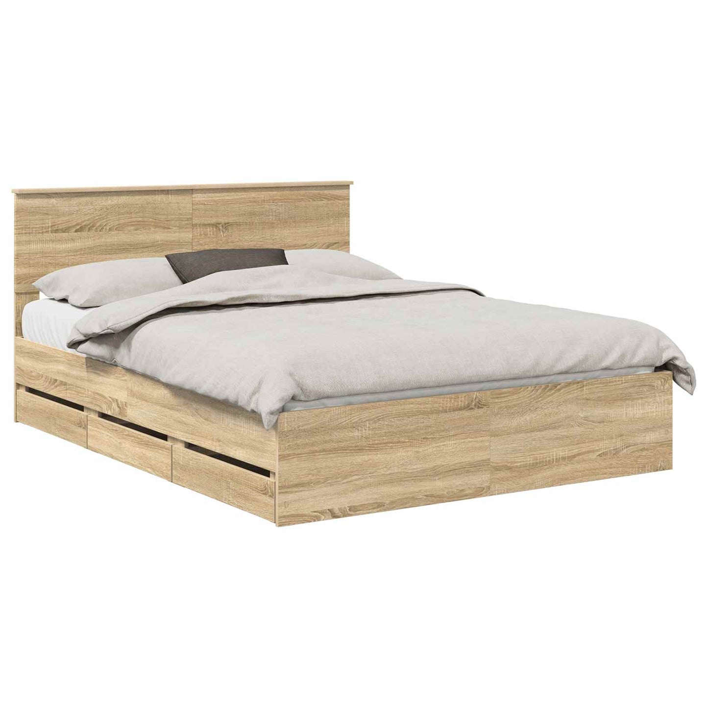 vidaXL Σκελετός Κρεβατιού Δρύς Sonoma 150 x 200 cm Μηχανήματος Ξύλο