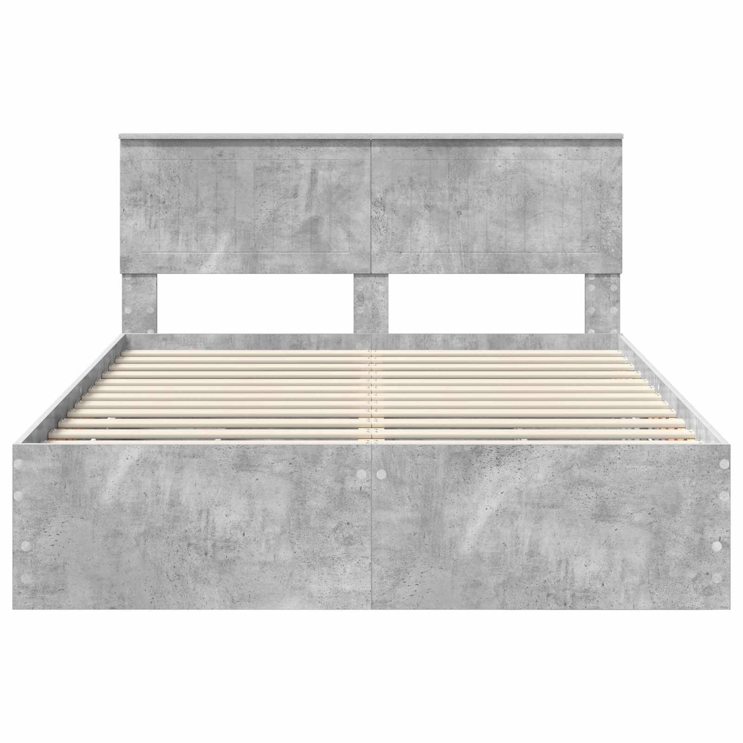 vidaXL Σκελετός Κρεβατιού Σκυρόδεμα Γκρι 135 x 190 cm Μηχανήματος Ξύλο