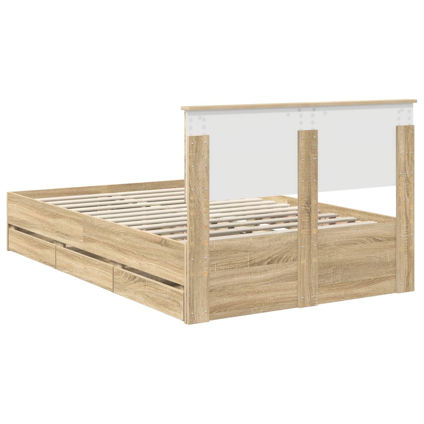 vidaXL Σκελετός Κρεβατιού Δρύς Sonoma 120 x 190 cm Μηχανήματος Ξύλο