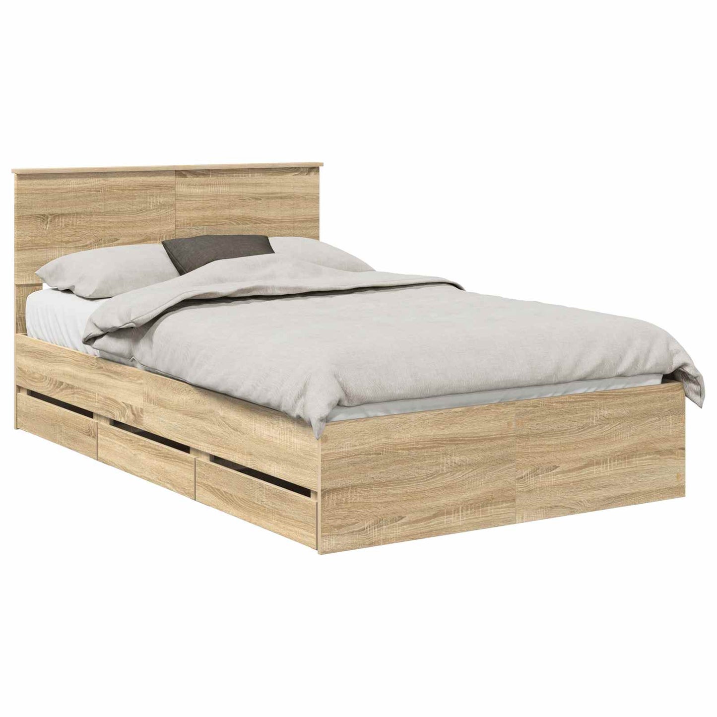 vidaXL Σκελετός Κρεβατιού Δρύς Sonoma 120 x 200 cm Μηχανήματος Ξύλο