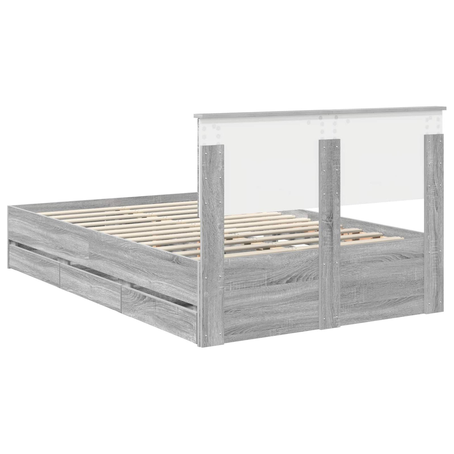 vidaXL Σκελετός Κρεβατιού Γκρίζο Σονομα 120 x 190 cm Μηχανήματος Ξύλο