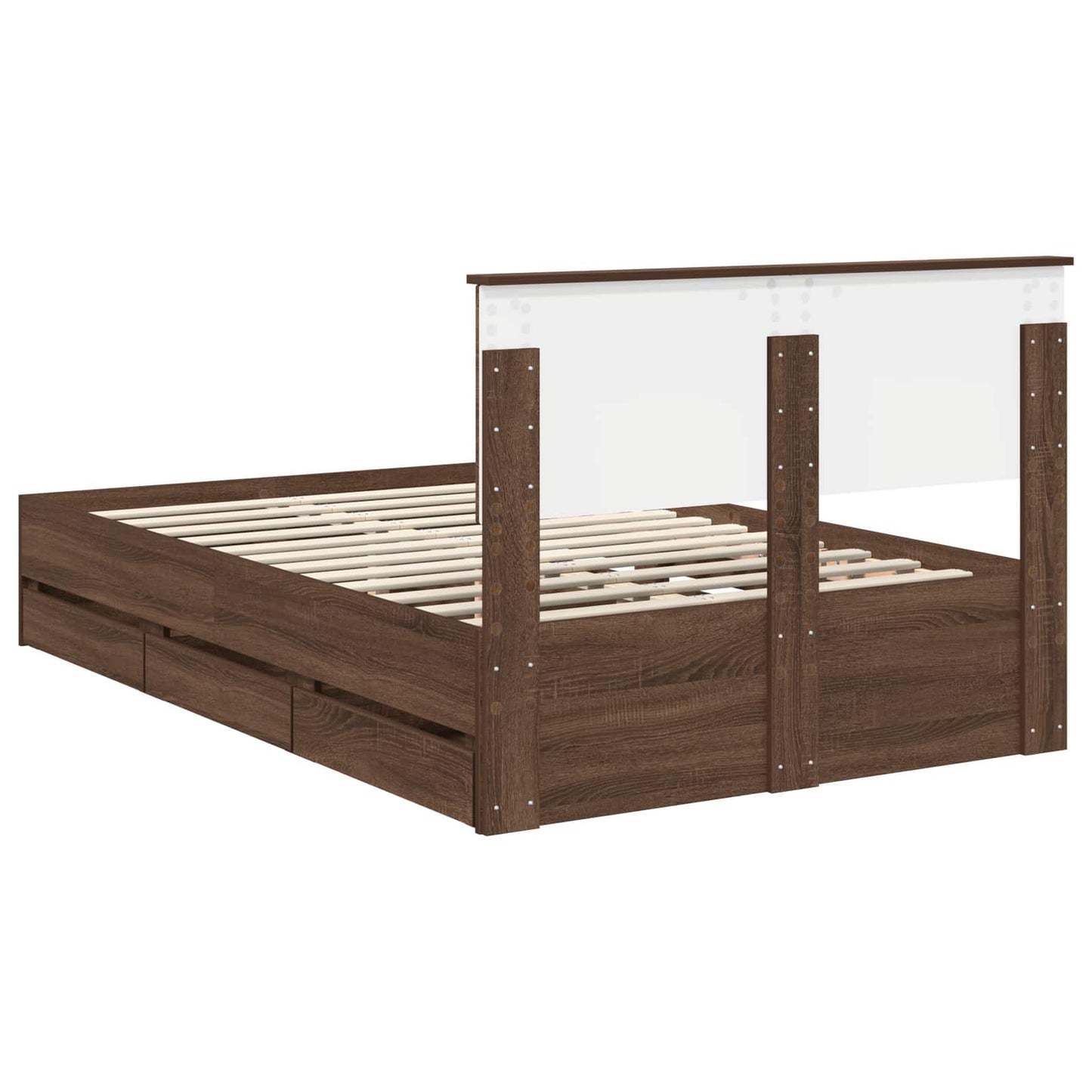 vidaXL Σκελετός Κρεβατιού Καφέ δρυς 120 x 200 cm Μηχανήματος Ξύλο