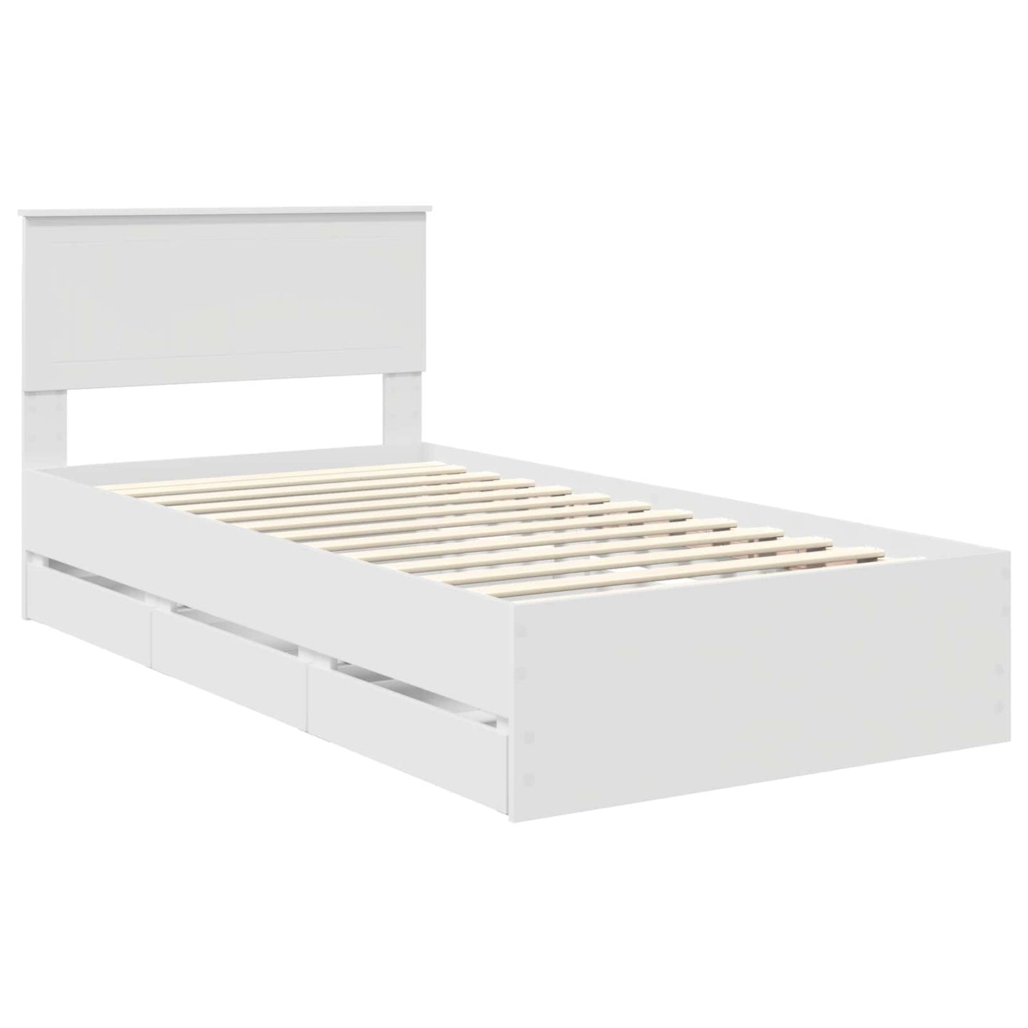 vidaXL Σκελετός Κρεβατιού Λευκό 100 x 200 cm Μηχανήματος Ξύλο