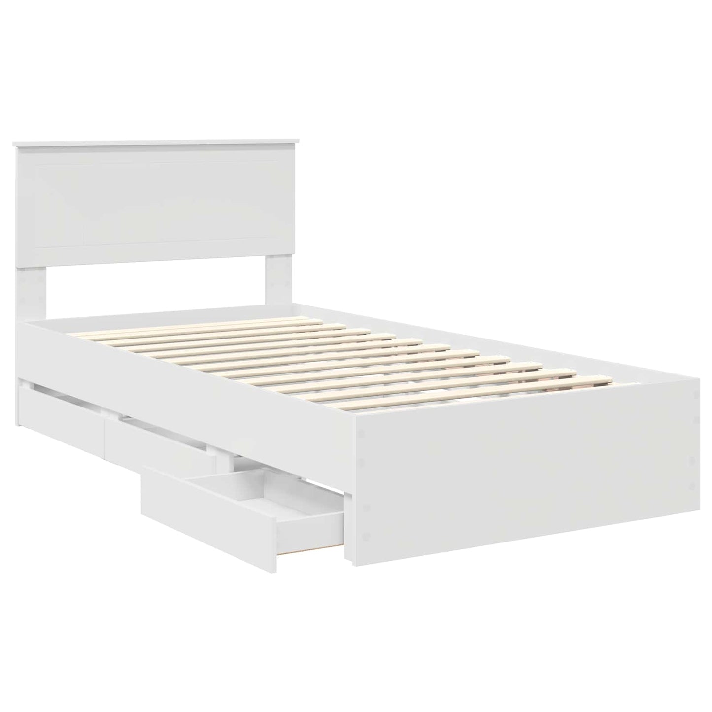 vidaXL Σκελετός Κρεβατιού Λευκό 100 x 200 cm Μηχανήματος Ξύλο