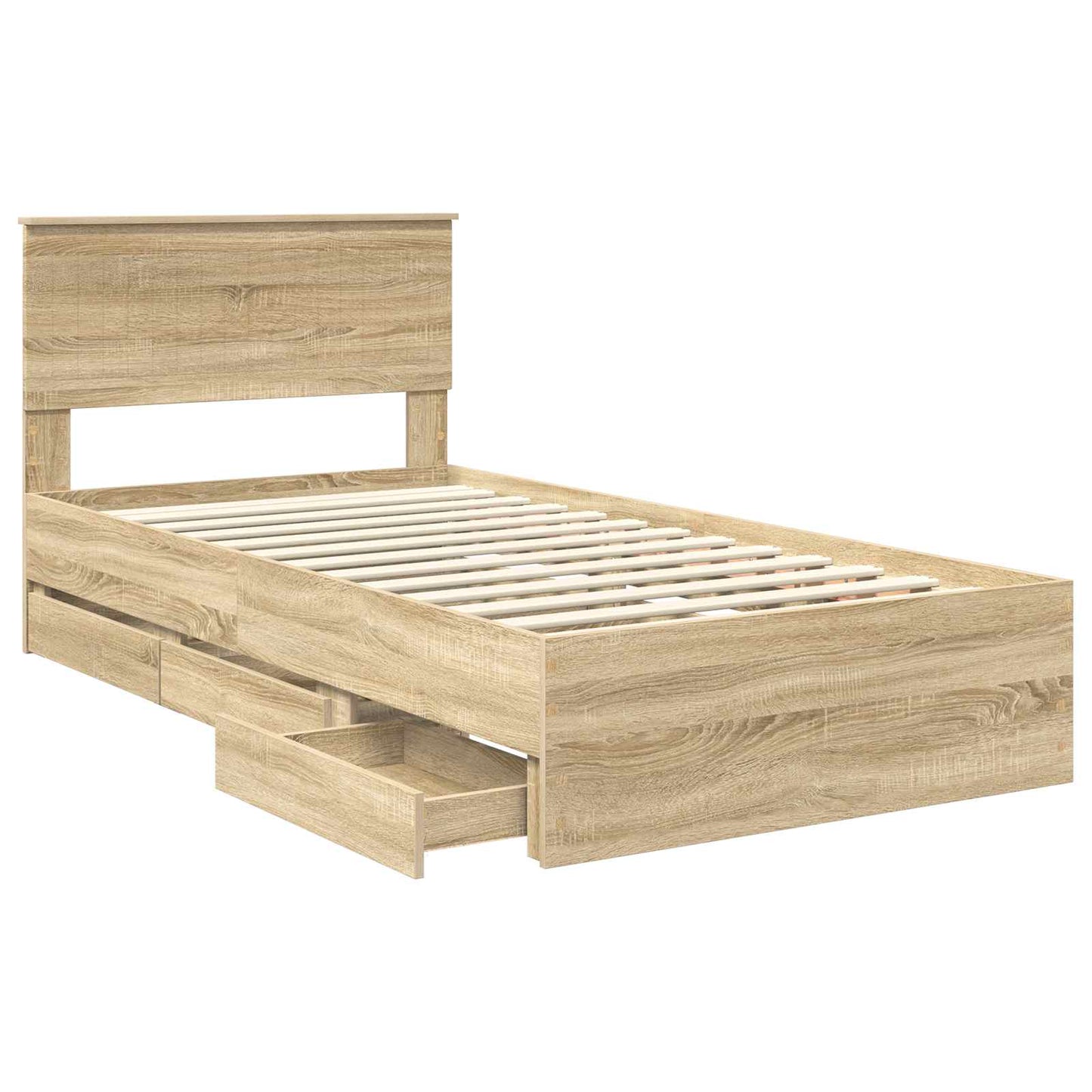 vidaXL Σκελετός Κρεβατιού Δρύς Sonoma 100 x 200 cm Μηχανήματος Ξύλο