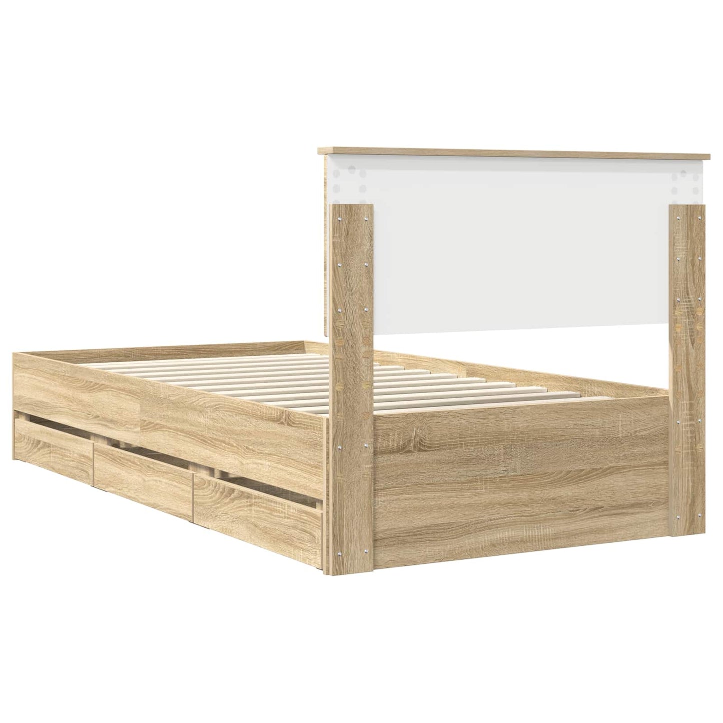 vidaXL Σκελετός Κρεβατιού Δρύς Sonoma 100 x 200 cm Μηχανήματος Ξύλο