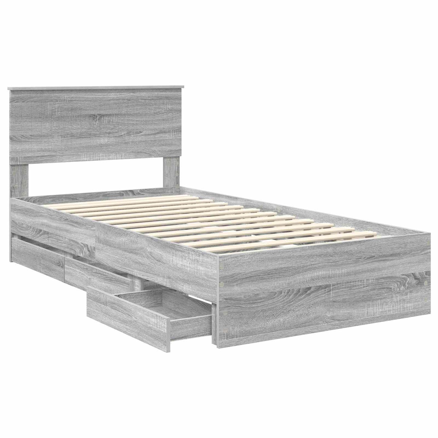 vidaXL Σκελετός Κρεβατιού Γκρίζο Σονομα 100 x 200 cm Μηχανήματος Ξύλο