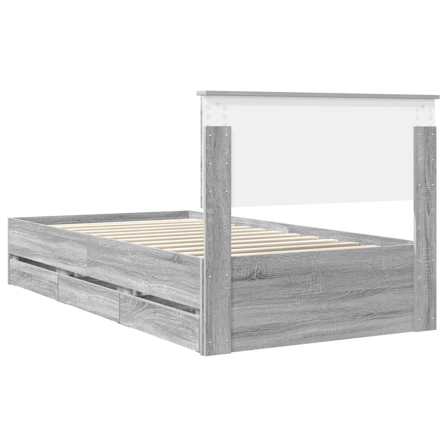 vidaXL Σκελετός Κρεβατιού Γκρίζο Σονομα 100 x 200 cm Μηχανήματος Ξύλο