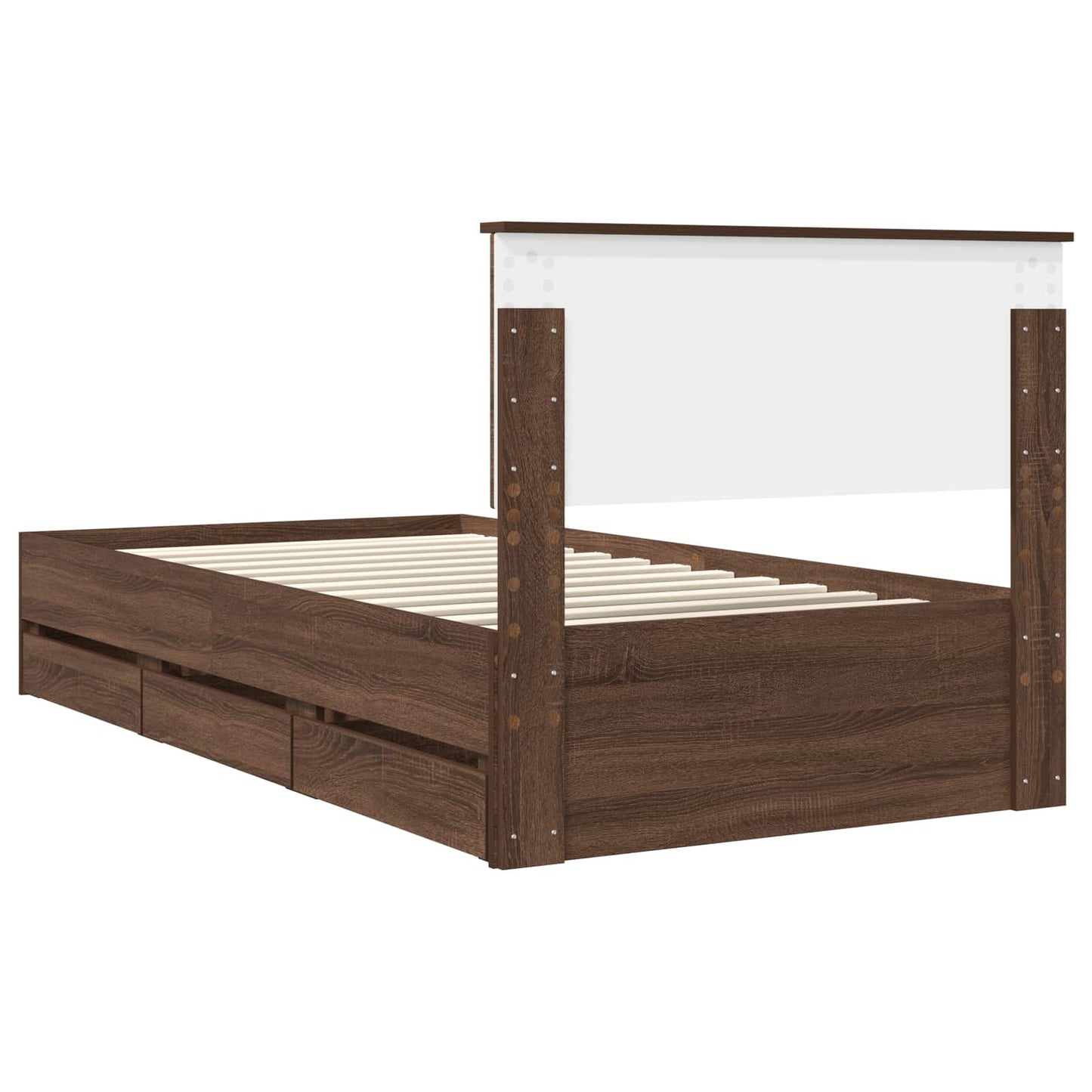 vidaXL Σκελετός Κρεβατιού Καφέ δρυς 100 x 200 cm Μηχανήματος Ξύλο