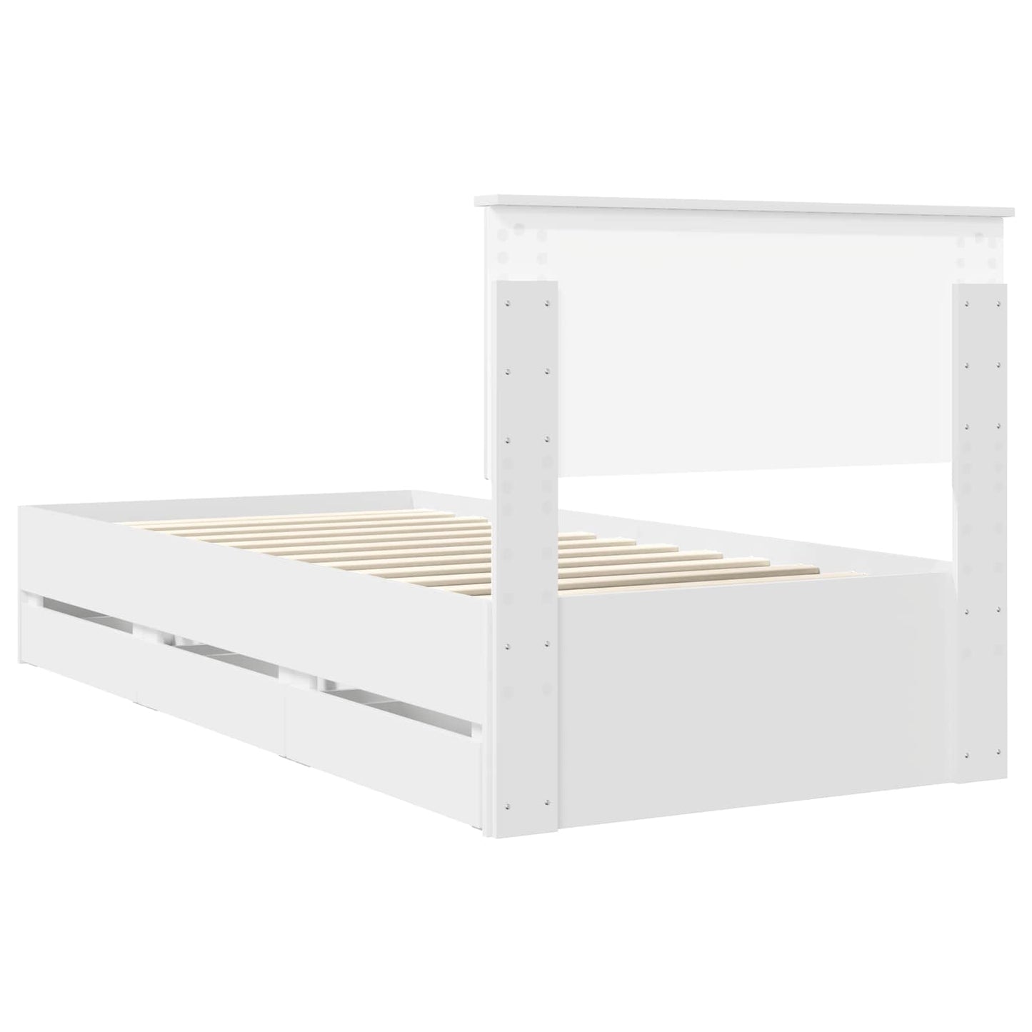 vidaXL Σκελετός Κρεβατιού Λευκό 90 x 190 cm Μηχανήματος Ξύλο