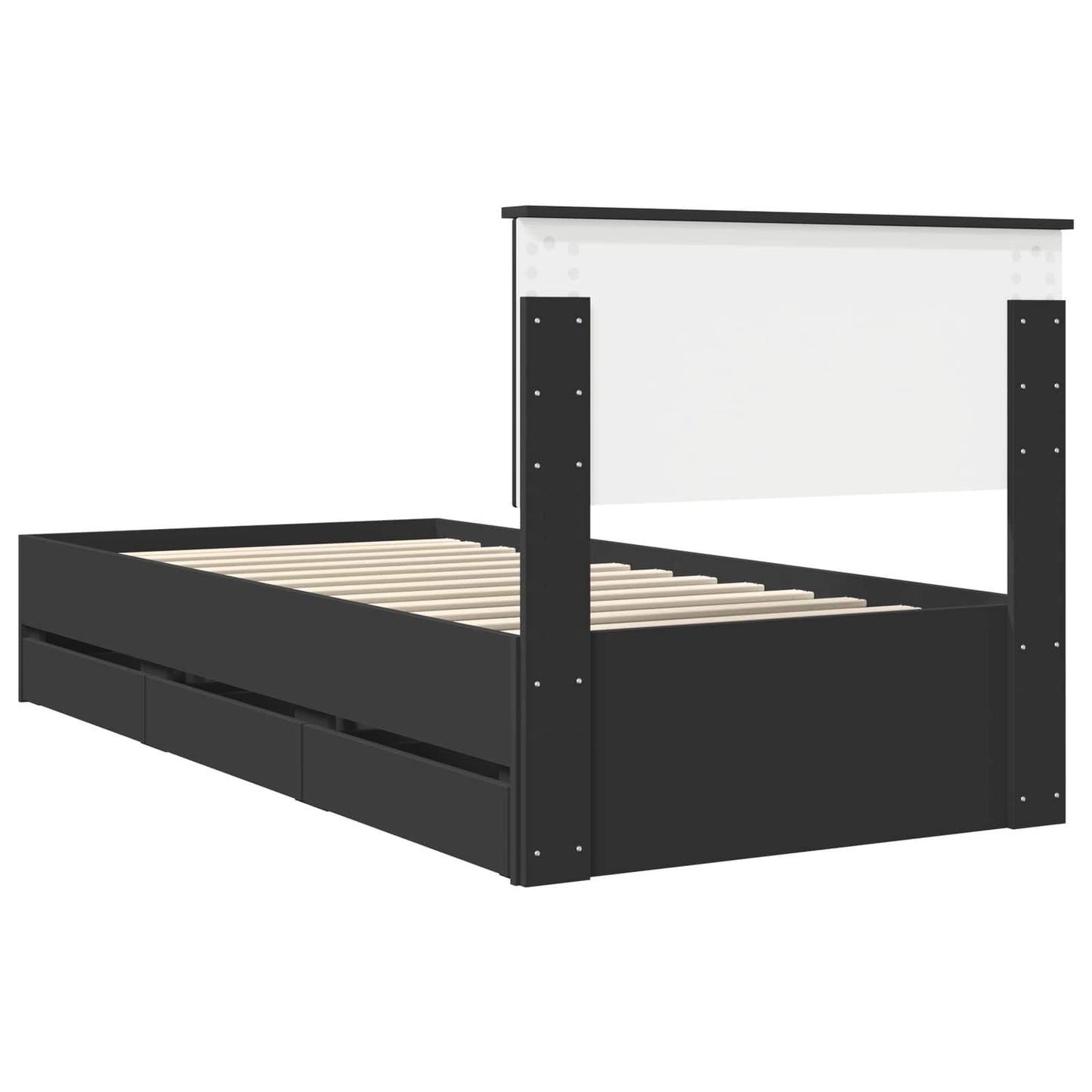 vidaXL Σκελετός Κρεβατιού Μαύρο 90 x 190 cm Μηχανήματος Ξύλο