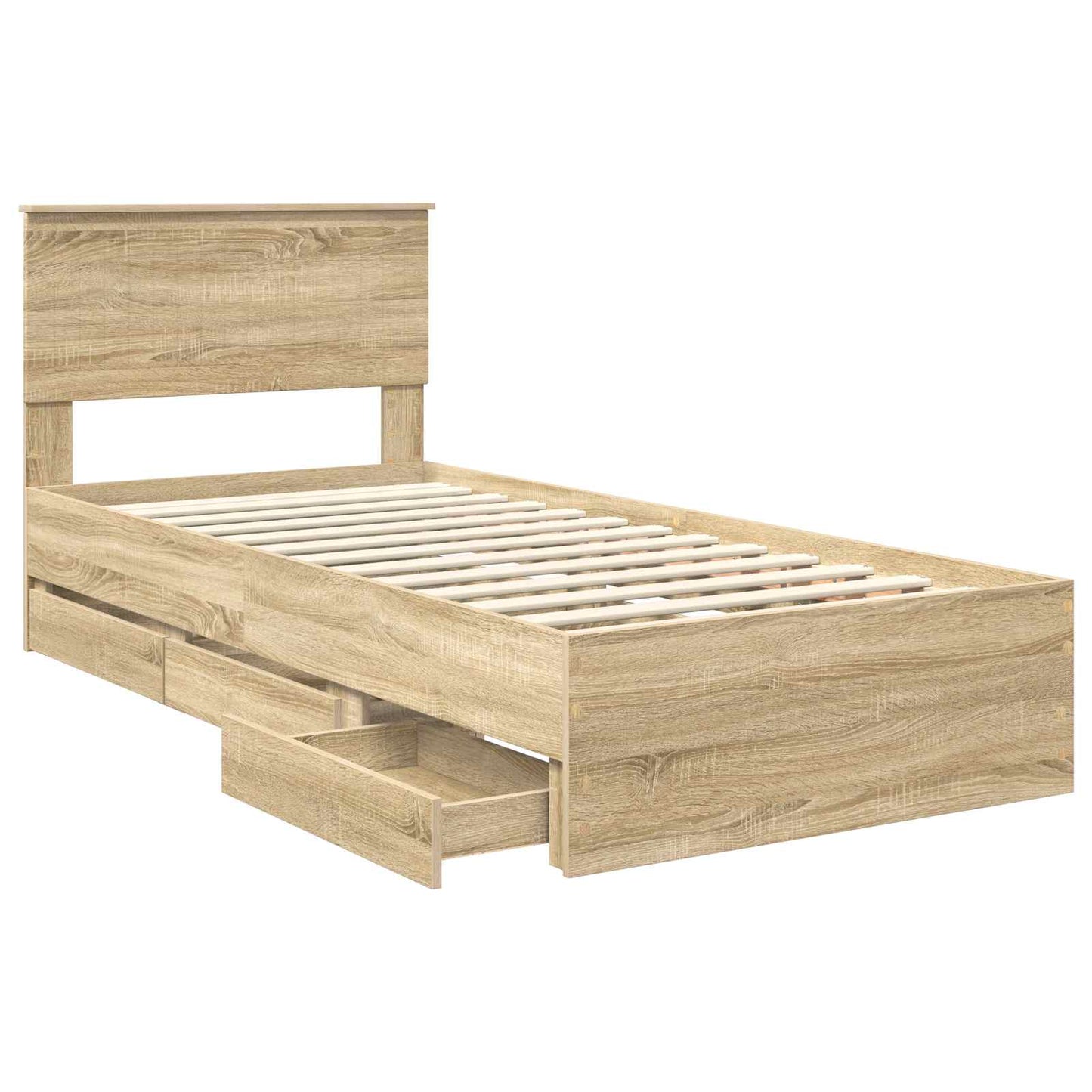 vidaXL Σκελετός Κρεβατιού Δρύς Sonoma 90 x 200 cm Μηχανήματος Ξύλο