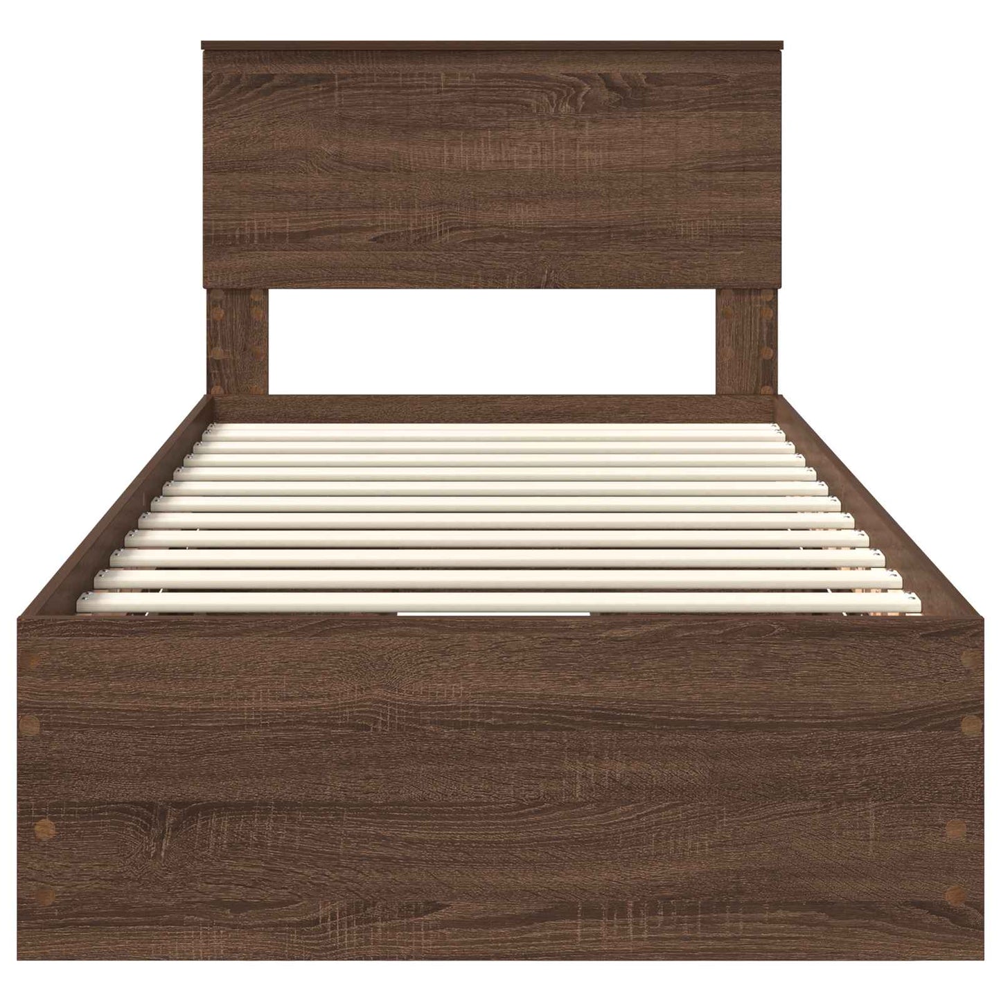 vidaXL Σκελετός Κρεβατιού Καφέ δρυς 90 x 200 cm Μηχανήματος Ξύλο