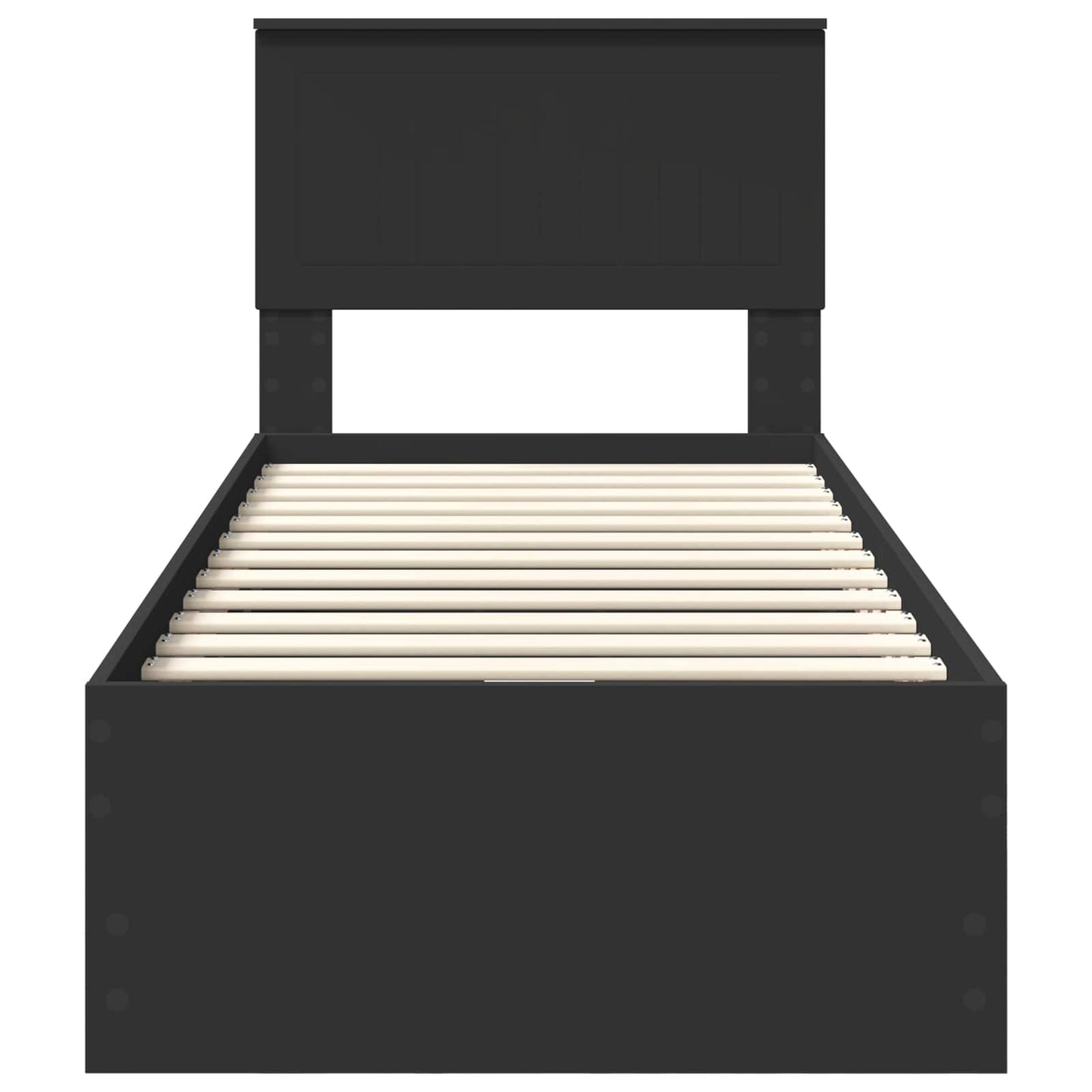 vidaXL Σκελετός Κρεβατιού Μαύρο 75 x 190 cm Μηχανήματος Ξύλο