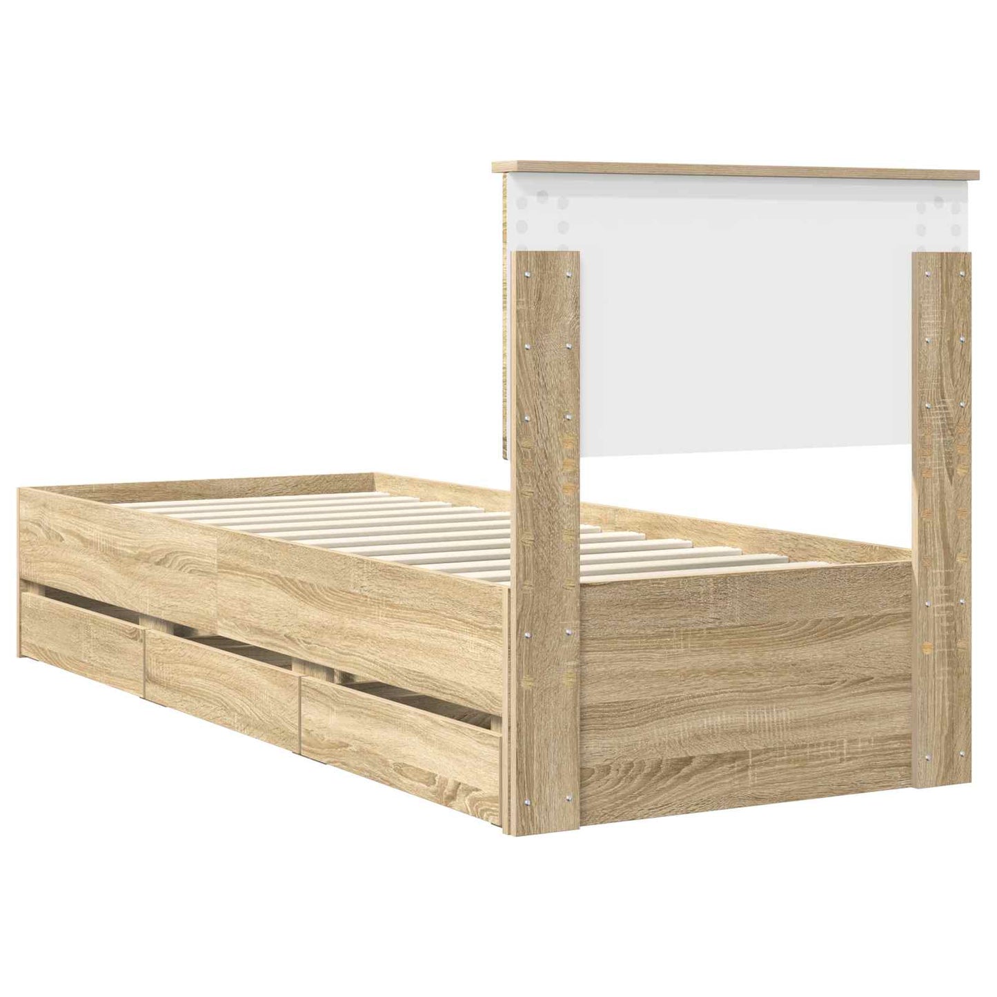 vidaXL Σκελετός Κρεβατιού Δρύς Sonoma 75 x 190 cm Μηχανήματος Ξύλο