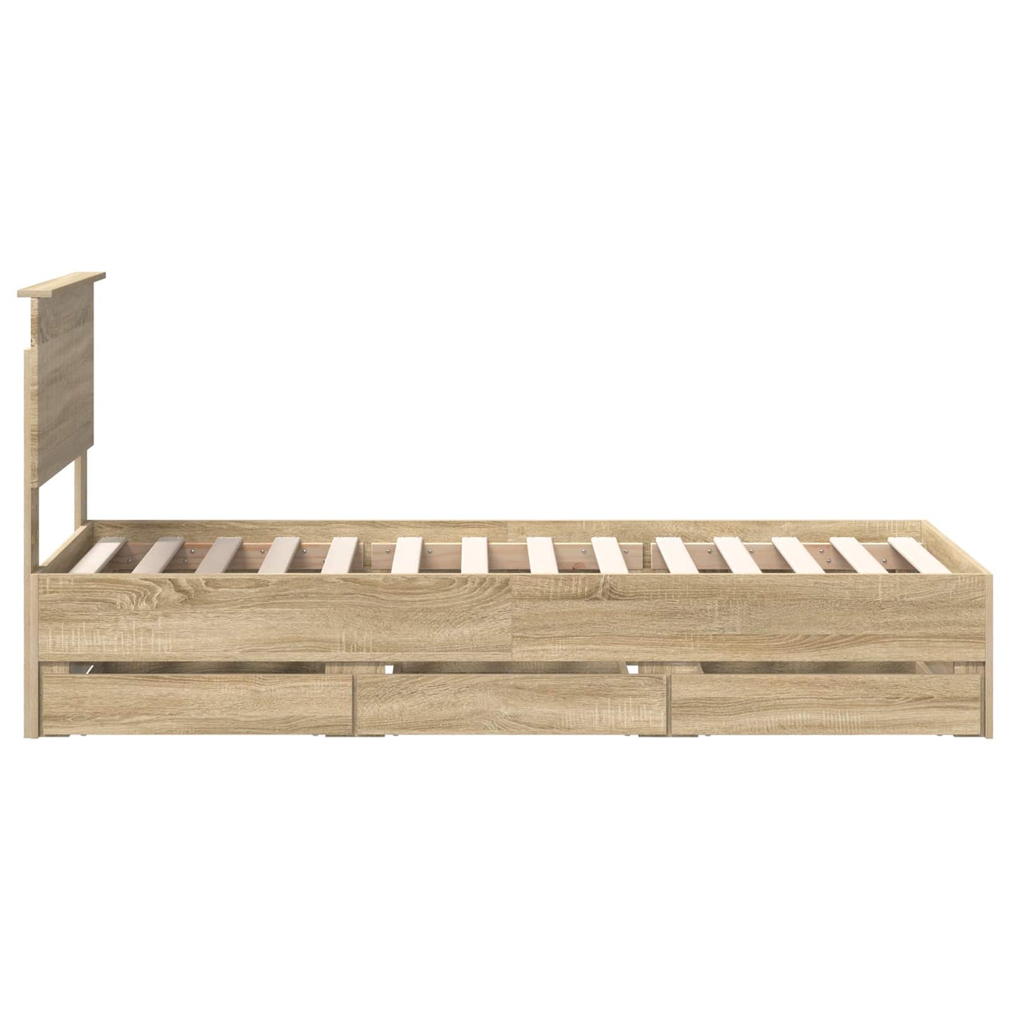 vidaXL Σκελετός Κρεβατιού Δρύς Sonoma 75 x 190 cm Μηχανήματος Ξύλο