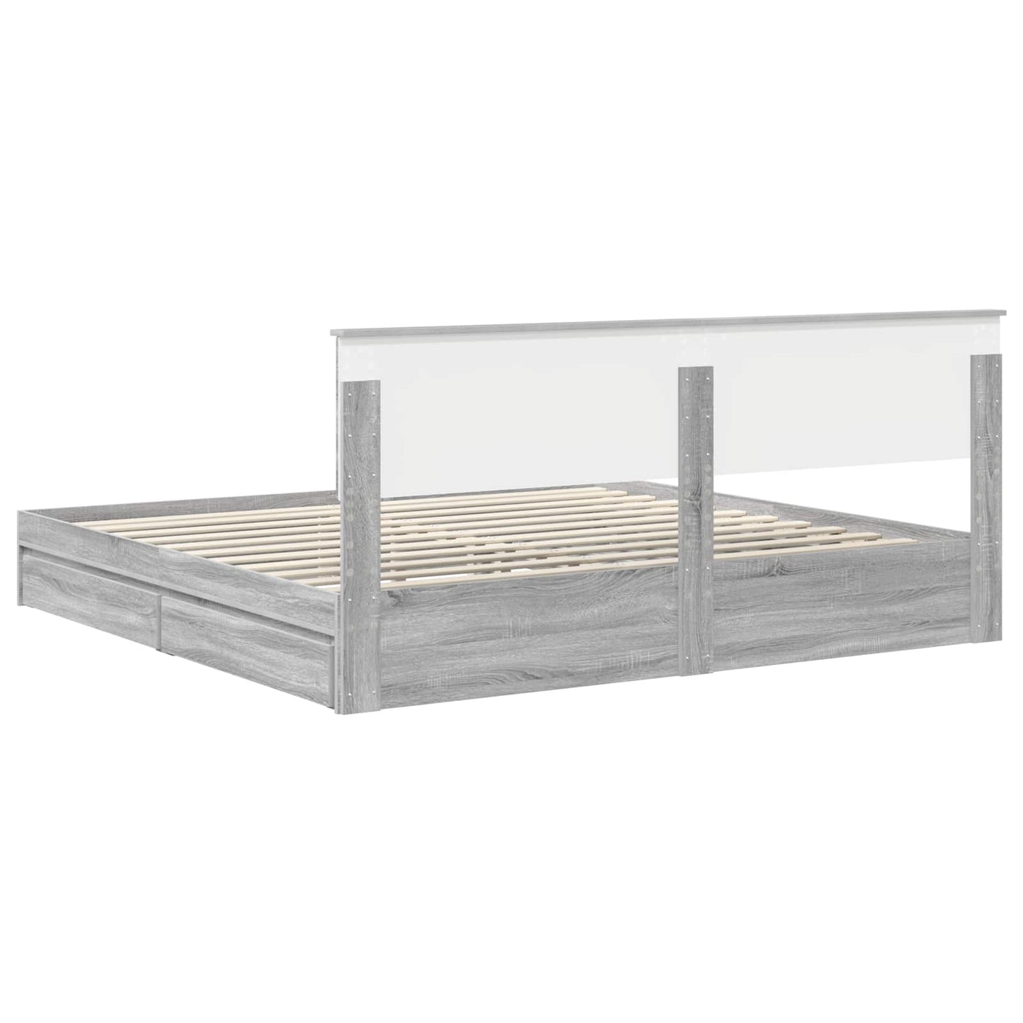 vidaXL Κρεβάτι Αποθήκης Γκρίζο Σονομα 200 x 200 cm Επεξεργασμένο Ξύλο