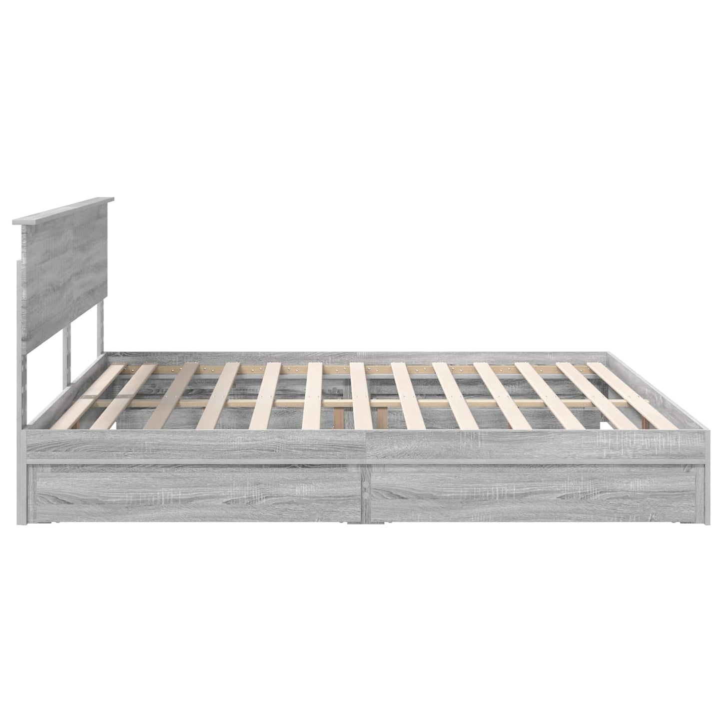 vidaXL Κρεβάτι Αποθήκης Γκρίζο Σονομα 200 x 200 cm Επεξεργασμένο Ξύλο