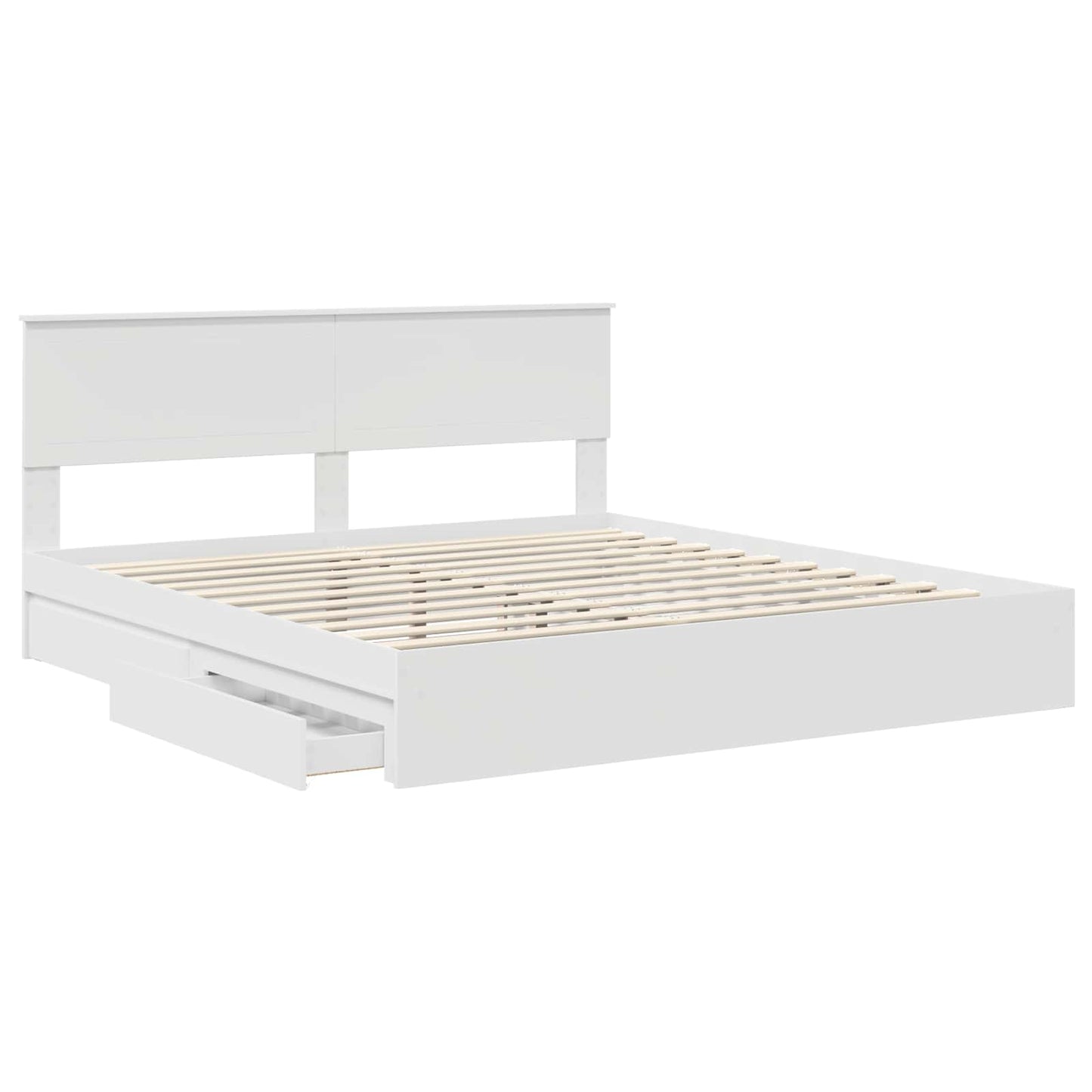 vidaXL Κρεβάτι Αποθήκης Λευκό 180 x 200 cm Επεξεργασμένο ξύλο