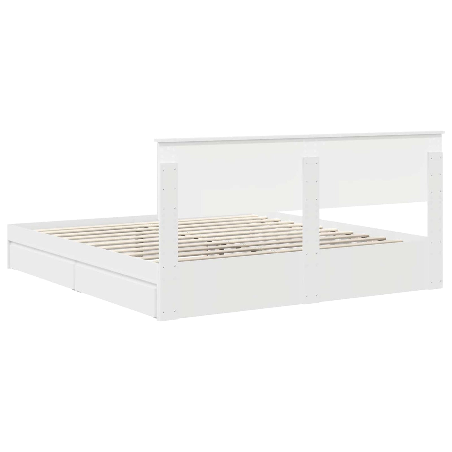 vidaXL Κρεβάτι Αποθήκης Λευκό 180 x 200 cm Επεξεργασμένο ξύλο