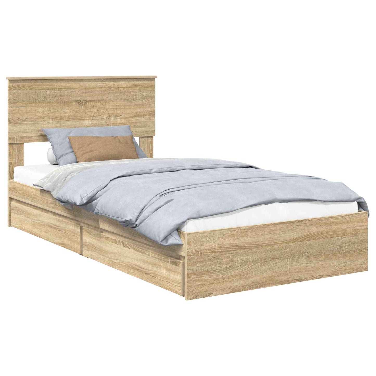 vidaXL Κρεβάτι Αποθήκης Δρύς Sonoma 100 x 200 cm Επεξεργασμένο ξύλο