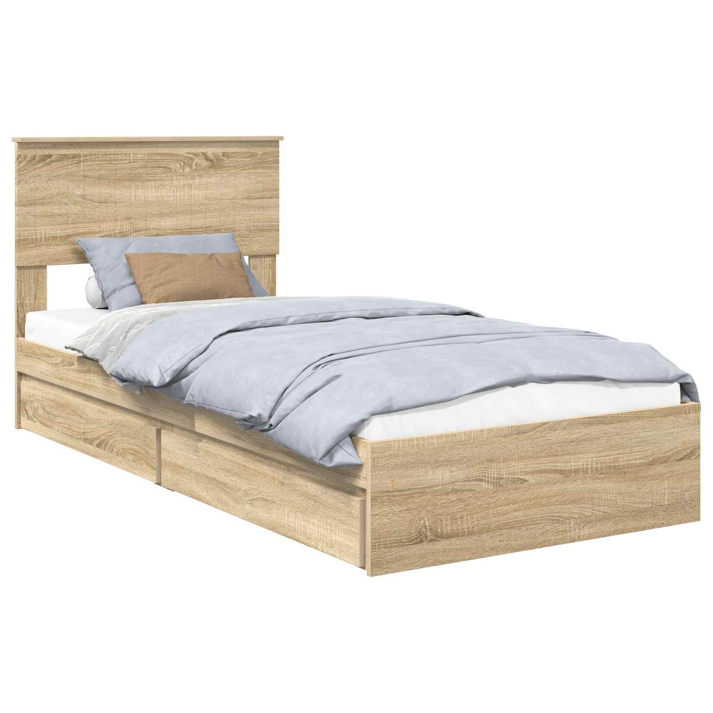 vidaXL Κρεβάτι Αποθήκης Δρύς Sonoma 90 x 190 cm Επεξεργασμένο ξύλο